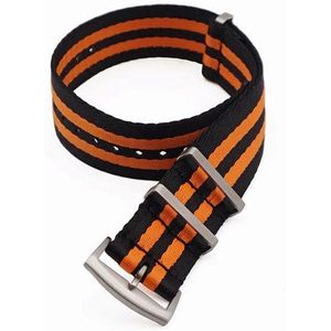 NATO Strap - Horlogebandje - Premium - Zwart / Oranje - 20 mm - Inclusief Watchtool - Bandjesbaas