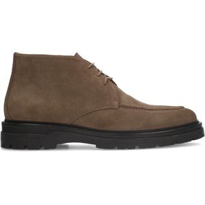 Manfield - Heren - Taupe suède veterboots - Maat 41