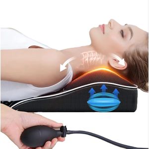 Elektrisch Cervicaal Massagekussen met Verwarming – Shiatsu Nek-, Rug- en Schoudermassage, Tractie & Vibratie voor Spierontspanning, Pijnverlichting en Stressvermindering