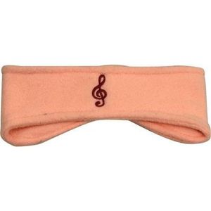 Fleece hoofdband vioolsleutel licht roze