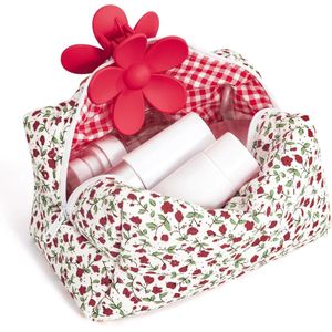 Flower Makeup Bag Portable Large Capacity for Women Girls by Heveer