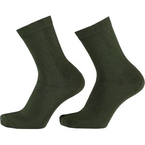 Sokken kinder en dames van 98% bio-katoen naadloos per 2 paar. 27-30, Donker Groen.
