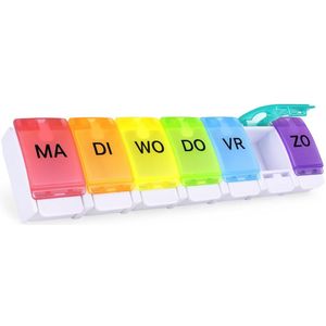Pillendoos 7 Dagen Organizer - Medicijnen Doosje - Sterke Vergrendeling - Nederlands