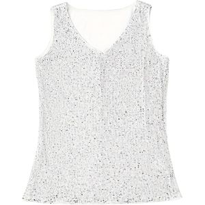 Livano Topje Dames - Kleding - Shirt - Blouse - Kort - Volwassen - Wit - Maat XXL