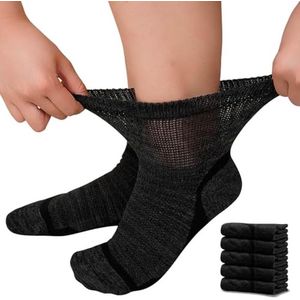 ZFSOCK Diabetische Bamboe Sokken Heren: Diabetische Sokken Zonder Elastische Tailleband Zonder Naad Katoenen Gezondheidssokken Zonder Rubber Kuitlange Zakelijke Sokken met