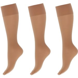 Marianne - Dames Kneehighs Support Lycra Panty - 40Den - 3-Pack - Maat 35-38 - Wineblush