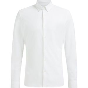 WE Fashion Heren slim fit overhemd van piqué jersey