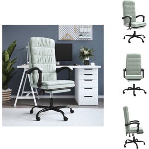 vidaXL Verstelbare Bureaustoel - Lichtgrijs - Fluweel - 63x56 cm - Verstelbare rugleuning en voetensteun - Bureaustoel
