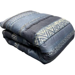 Dubbelzijdig Dekbed zonder Overtrek - 240x220cm - Donkerblauw/Lichtblauw - Wasbaar Dekbed - Hoesloos Dekbed - Tweepersoons Dekbed