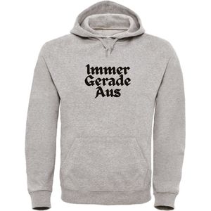 Hoodie Grijs XL - Immer gerade aus-soBAD. | Foute apres ski outfit | kleding | verkleedkleren | wintersporttruien | wintersport dames en heren