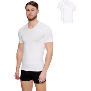Van Harvey premium duurzaam T shirt - V Hals - Wit - Maat S