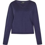 usha - BLACK LABEL - Trui - Navy - V-hals - Lange Mouw
