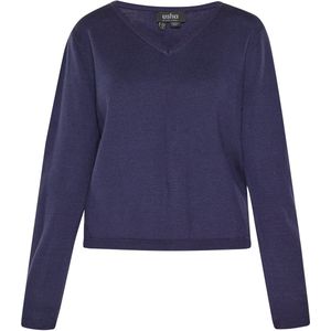 usha - BLACK LABEL - Trui - Navy - V-hals - Lange Mouw