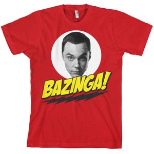 T-shirt - Rood - The Big Bang Theory - Heren - Bazinga Sheldons Head