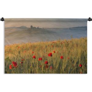 Wandkleed Toscaanse landschappen - Landschap in het Italiaanse Toscane Wandkleed katoen 150x100 cm - Wandtapijt met foto