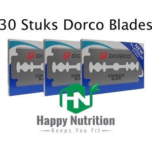 Dorco dubbelzijdige scheermesjes 30 stuks | 3x10 Dorco Platinum Double Edge Blades 30pcs - Shavette of Open Klapmes| Scheermessen|