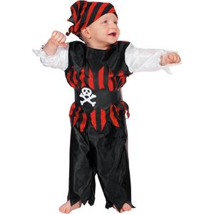Wilbers & Wilbers - Piraat & Viking Kostuum - Baby-Bay Piratenjongen Kostuum - Rood - Maat 98 - Carnavalskleding - Verkleedkleding