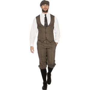 Wilbers & Wilbers - Jaren 20 Danseressen Kostuum - Roaring 20s Set Bruinjohn Peaky - Man - Bruin - Maat 46 - Carnavalskleding - Verkleedkleding