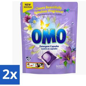 2 x Omo - Wascapsules - Lavendel & Eucalyptus - Krachtige geur - 42 Capsules - Wascapsules - Lavendel - Eucalyptus - Wasmiddel - Gekleurde Kleding