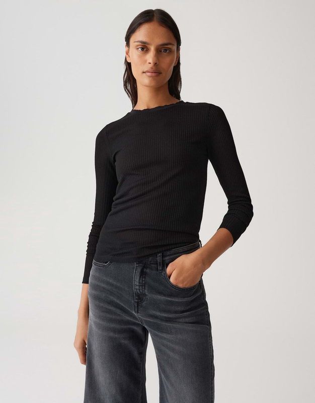 Opus - Top Lange Mouw - Zwart