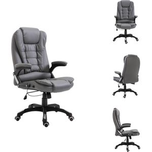 vidaXL bureaustoel - Ergonomisch ontwerp - Hoge rugleuning - In hoogte verstelbaar - 360 graden draaibaar - Antraciet - 68x71x(110-119)cm - Bureaustoel