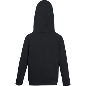 Fruit of the Loom Kids hoodie - Maat 140 (9-11) - Kleur Zwart