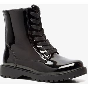 Blue Box meisjes lak veterboots zwart - Maat 28