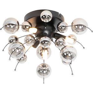 QAZQA explode - Design Plafondlamp - 4 lichts - Ø 400 mm - Zwart - Woonkamer | Slaapkamer | Keuken