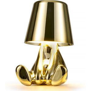 YONO Decoratieve Tafellamp Oplaadbaar - Nachtlampje Slaapkamer - Bureaulamp Woonkamer - Woondecoratie Beelden en Figuren - Wie - Goud