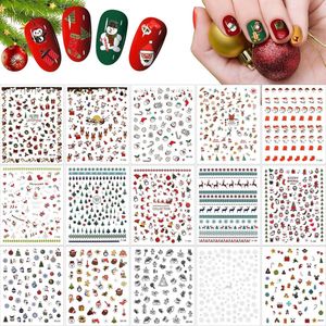 15 Vellen Kerst Nail Art Stickers | 3D Zelfklevende Nagelstickers | Kerstman Sneeuwvlok Sneeuwpop | Nagelkunst Sticker voor Nagels Decoratie | Feestelijke Nail Art Essentials