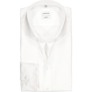Seidensticker shaped fit overhemd - wit fijn Oxford - Strijkvrij - Boordmaat: 39