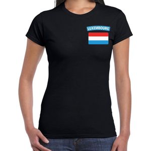 Luxembourg t-shirt met vlag zwart op borst voor dames - Luxemburg landen shirt - supporter kleding S