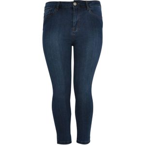 Yoek Cropped High Waist Skinny Jeans Dark Denim