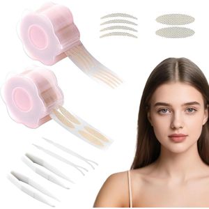 1200 Pcs Eyelid Stripes - Invisible Slip Eyelid Strips - Eyelid Tape voor Ooglift en Make-up met Fork Rods en Tweezers