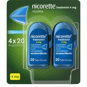 Nicorette Suikervrije Zuigtabletten Freshmint - 4 mg - 1 x 80 stuks - nicotinevervanger - stoppen met roken