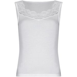 Onderhemd Pastunette Premium - Modal/Wol - Wit - Kant - Maat S