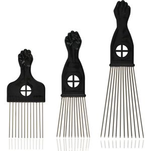 Kam - Afro Kam - Kapperskam - Styling Tool - Afro Comb - Afro Pick - Styling Afro Comb - 3 Maten - 3 Soorten - Professionele - Accessoire - Heren En Dames - Zwart