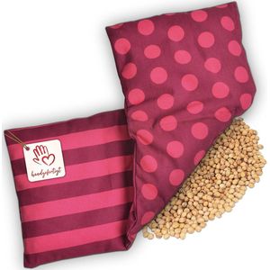 Kersenpitkussen met 3 Kamers - Warmtepad 17 x 48 cm - Gemaakt van Katoen - Veiliger en Flexibeler dan Warmwaterkruiken - Geproduceerd door Duitse Fabrikant