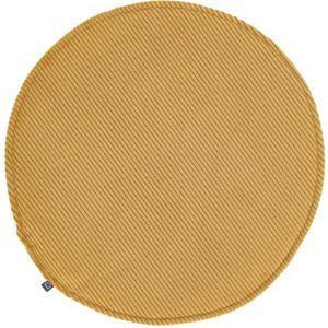 Kave Home - Sora rond stoelkussen corduroy mosterd Ø 35 cm