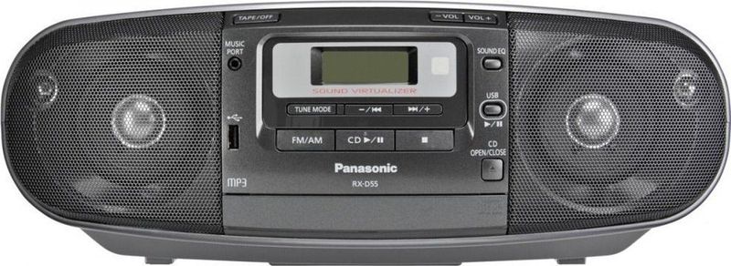Panasonic - RX-D55AEG-K - Radio Cassette-CD Speler - Zwart - DAB+ MP3 USB