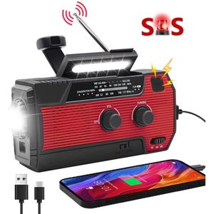 Survival Tech Solar Radio Crank Radio Multifunctioneel Draagbaar Buiten voor Noodgevallen met Hand Crank LED Zaklamp Powerbank FM/AM Noodradio voor Wandelen Kamperen Buiten