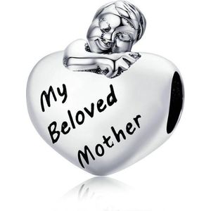 Zilveren bedel Mijn geliefde moeder