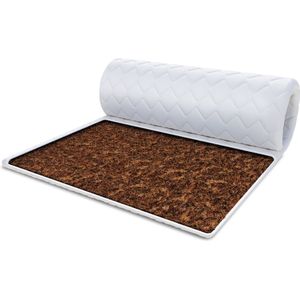 FDM® KOKOS Topmatras 180x200 cm - Koudschuim Topmatrassen Topper Tweepersoons - Hoogte 1 cm H4 - Kokos - Ademend - Öko-Tex gecertificeerd - Afritsbaar hoes wasbaar - Antiallergisch en Ademende