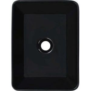 vidaXL Gootsteen - Gootstenen - Wastafel - Wastafels - Wastafel 40x30x13 cm keramiek zwart