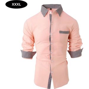 Nivard Overhemd Heren - Volwassenen - Lange Mouwen - Strijkvrij - Lange Mouw - Roze - Maat XXXL