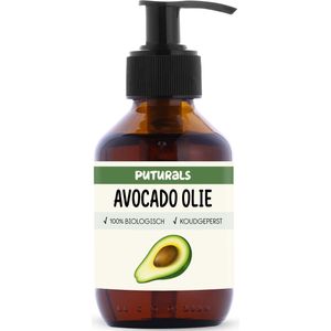 Puturals Avocado Olie 100% Biologisch - 150ml - Koudgeperst en Puur - Avocado Olie voor Haar, Huid en Gezicht
