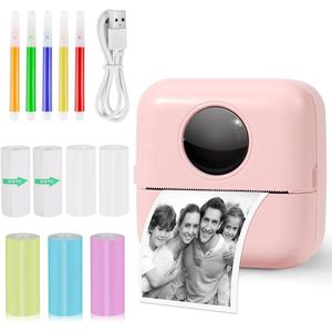 Mini-printer - draagbare draadloze fotoprinter voor leerhulp studienotities dagboek