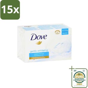 15 x Dove - Zeep - Gentle Exfoliating - Verfrissend - 4 x 100 g - Grootverpakking - Dove Beauty Bar - Gentle Exfoliating - Hydrating Soap - Exfoliating Soap - Soft Skin