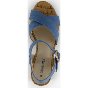 Blue Box dames sandalen met hak denim blauw - Maat 39