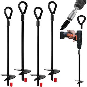 Aardingsankers 38 cm krachtige grondankers schuilplaatsen, overkappingen, tenten, schommelsets, trampoline, 4-delige verpakking, adapter niet inbegrepen